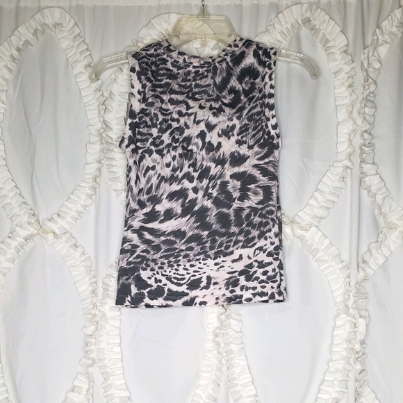 All Saints Imogen Paw Tank Gray Leopard Print XS - Picture 4 of 5